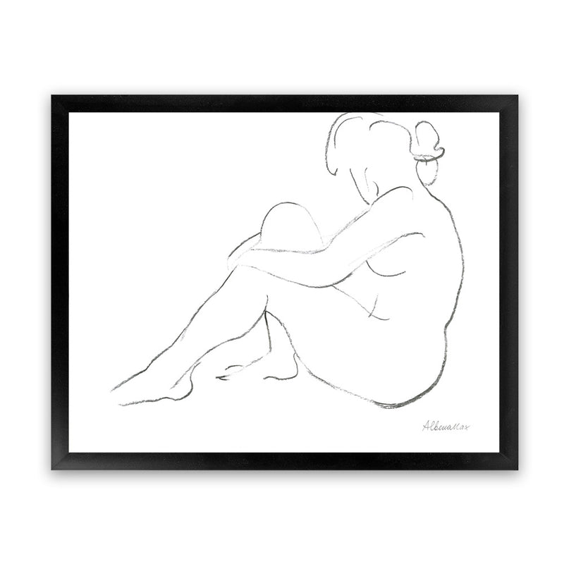 Shop Nude Sketch IV Art Print-Abstract, Horizontal, Rectangle, View All, WA, White-framed painted poster wall decor artwork