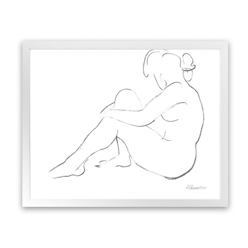 Shop Nude Sketch IV Art Print-Abstract, Horizontal, Rectangle, View All, WA, White-framed painted poster wall decor artwork