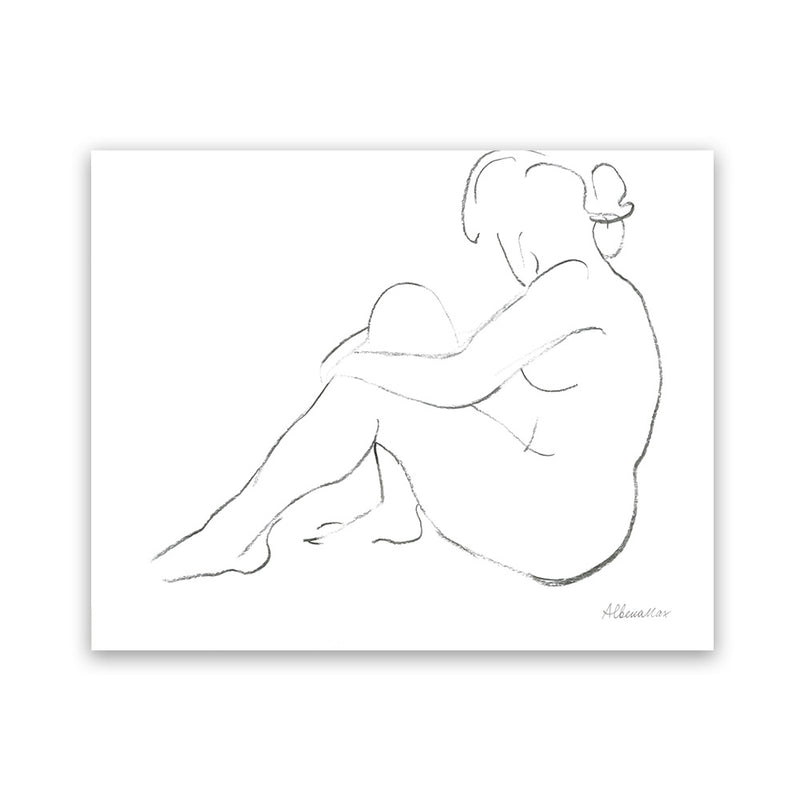 Shop Nude Sketch IV Art Print-Abstract, Horizontal, Rectangle, View All, WA, White-framed painted poster wall decor artwork