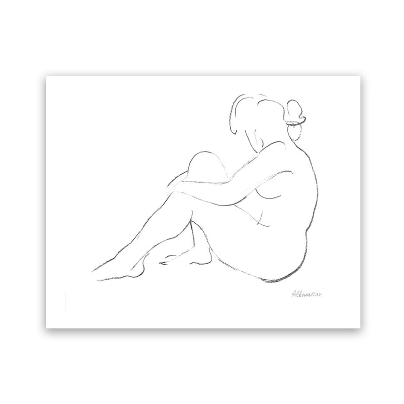 Shop Nude Sketch IV Art Print-Abstract, Horizontal, Rectangle, View All, WA, White-framed painted poster wall decor artwork