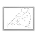 Shop Nude Sketch IV Canvas Art Print-Abstract, Horizontal, Rectangle, View All, WA, White-framed wall decor artwork