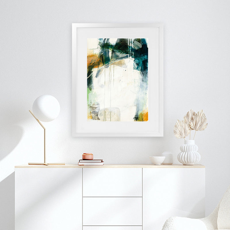 Shop Turbulence I Art Print-Abstract, Blue, Green, Portrait, Rectangle, View All, WA, White-framed painted poster wall decor artwork