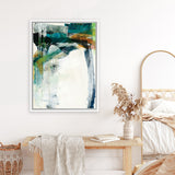 Shop Turbulence IV Canvas Art Print-Abstract, Blue, Green, Portrait, Rectangle, View All, WA, White-framed wall decor artwork