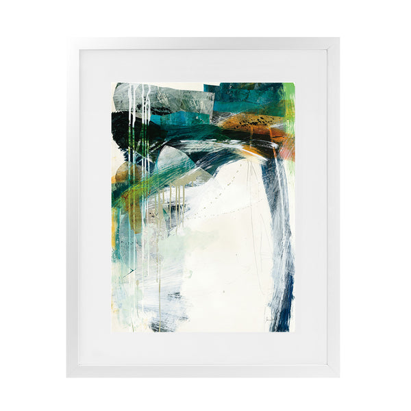 Shop Turbulence IV Art Print-Abstract, Blue, Green, Portrait, Rectangle, View All, WA, White-framed painted poster wall decor artwork