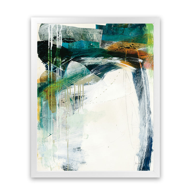 Shop Turbulence IV Art Print-Abstract, Blue, Green, Portrait, Rectangle, View All, WA, White-framed painted poster wall decor artwork