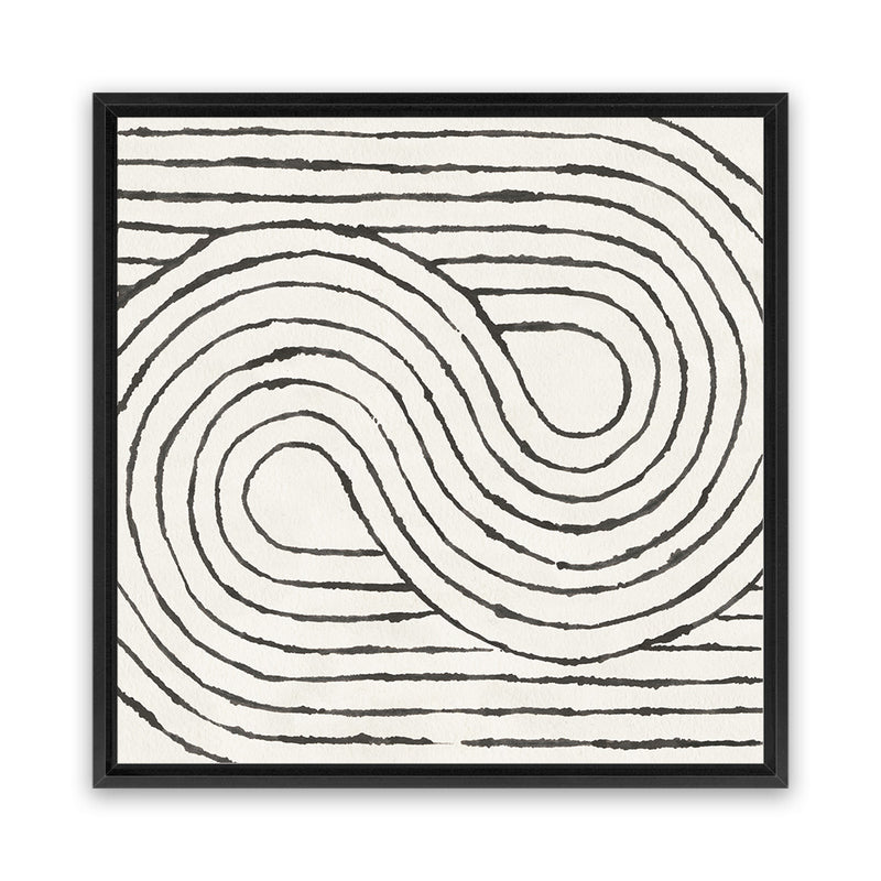 Shop Rainbow Road I BW (Square) Canvas Art Print-Abstract, Black, Square, View All, WA, White-framed wall decor artwork