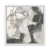 Shop Whats Happening II Neutral (Square) Canvas Art Print-Abstract, Black, Square, View All, WA, White-framed wall decor artwork