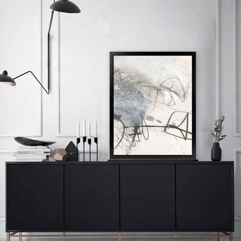 Shop Whats Happening III Neutral Art Print-Abstract, Black, Portrait, Rectangle, View All, WA, White-framed painted poster wall decor artwork