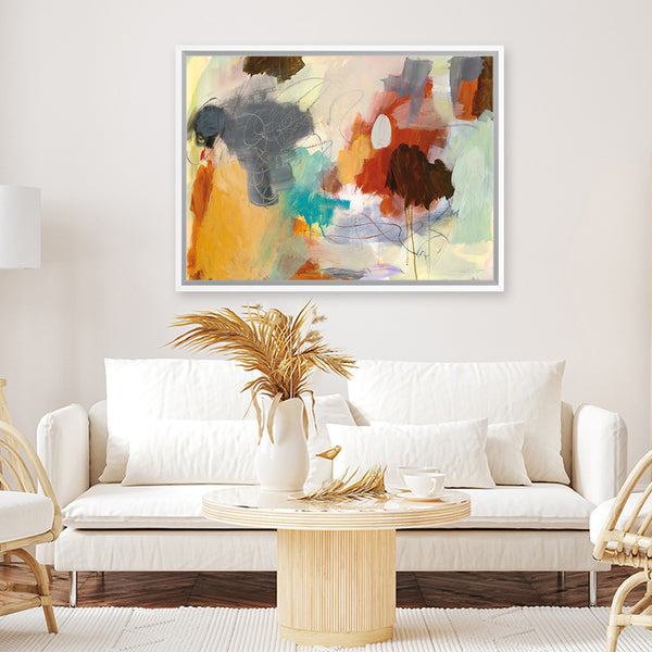 Shop Hardy I Canvas Art Print-Abstract, Grey, Horizontal, Orange, Rectangle, Red, View All, WA-framed wall decor artwork