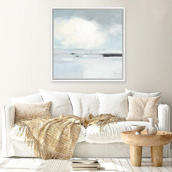 Shop Neutral Horizon I (Square) Canvas Art Print-Abstract, Grey, Square, View All, WA-framed wall decor artwork