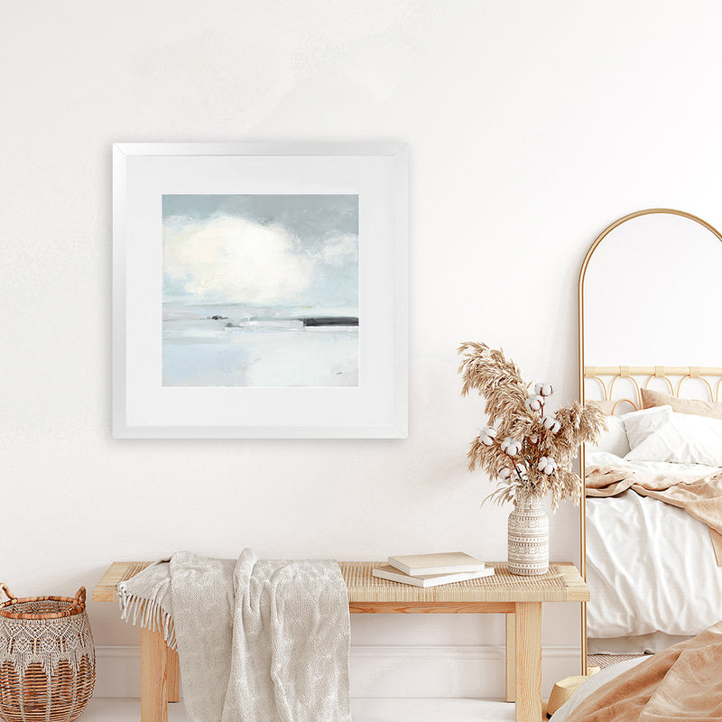 Shop Neutral Horizon I (Square) Art Print-Abstract, Grey, Square, View All, WA-framed painted poster wall decor artwork