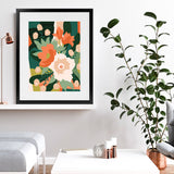 Shop Stained Glass Art Print-Florals, Green, Portrait, Rectangle, View All, WA-framed painted poster wall decor artwork