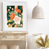 Shop Stained Glass Art Print-Florals, Green, Portrait, Rectangle, View All, WA-framed painted poster wall decor artwork