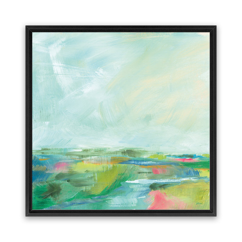 Shop Colorful Horizon Square I (Square) Canvas Art Print-Abstract, Blue, Square, View All, WA-framed wall decor artwork