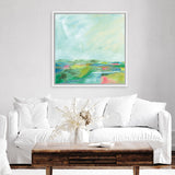 Shop Colorful Horizon Square I (Square) Canvas Art Print-Abstract, Blue, Square, View All, WA-framed wall decor artwork