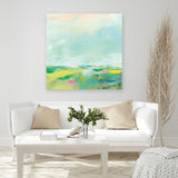 Shop Colorful Horizon Square II (Square) Canvas Art Print-Abstract, Blue, Square, View All, WA-framed wall decor artwork