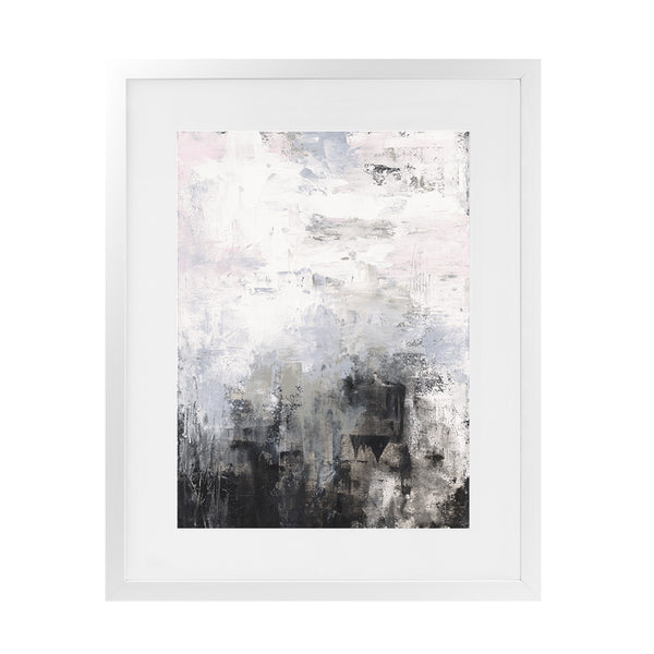 Shop Oracle III Art Print-Abstract, Black, Portrait, Rectangle, View All, WA, White-framed painted poster wall decor artwork