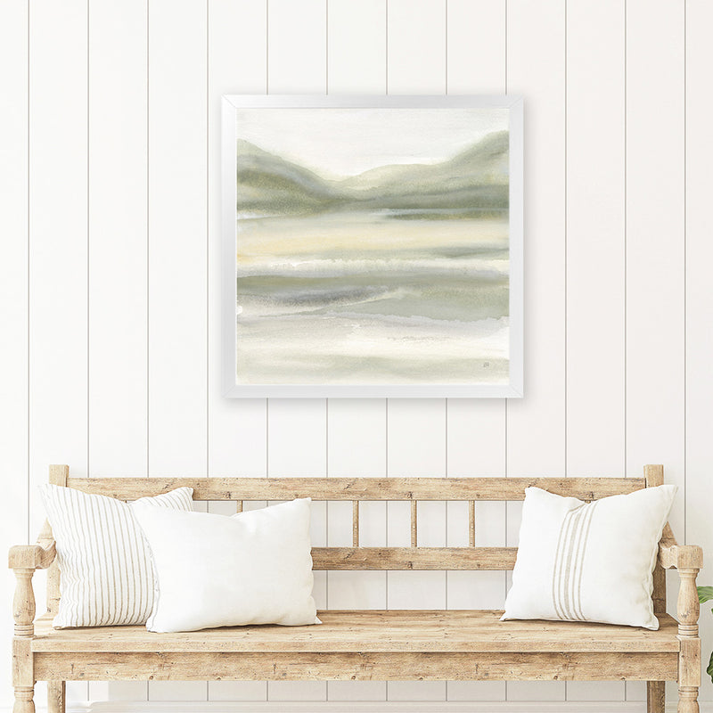 Shop Valleyscape IV (Square) Art Print-Abstract, Green, Neutrals, Square, View All, WA-framed painted poster wall decor artwork