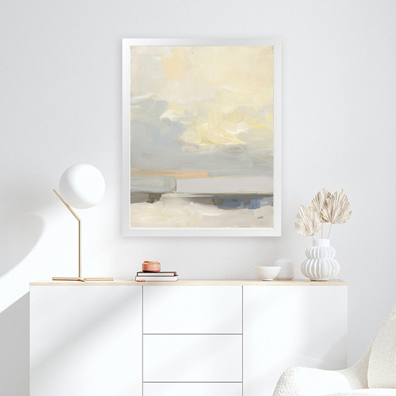 Shop Where Land Meets Sky Art Print-Abstract, Portrait, Rectangle, View All, WA, Yellow-framed painted poster wall decor artwork