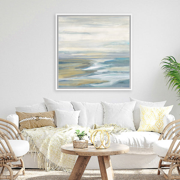 Shop Morning Sea Light (Square) Canvas Art Print-Abstract, Blue, Square, View All, WA-framed wall decor artwork