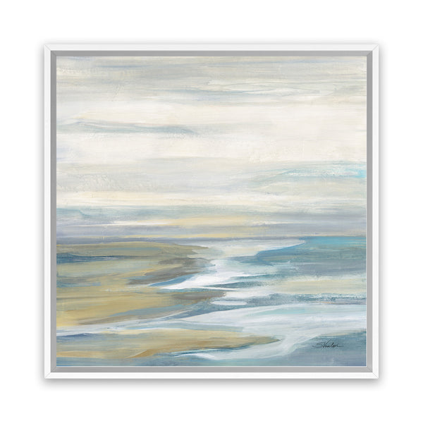 Shop Morning Sea Light (Square) Canvas Art Print-Abstract, Blue, Square, View All, WA-framed wall decor artwork