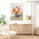 Shop Subtle Bouquet Canvas Art Print-Brown, Florals, Orange, Pink, Portrait, Rectangle, View All, WA-framed wall decor artwork