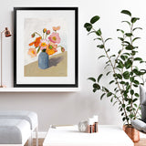 Shop Subtle Bouquet Art Print-Brown, Florals, Orange, Pink, Portrait, Rectangle, View All, WA-framed painted poster wall decor artwork