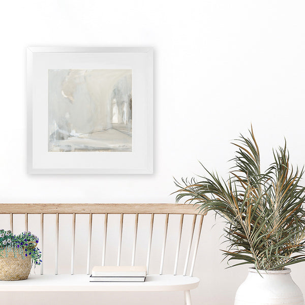 Shop Delicate Gray (Square) Art Print-Abstract, Neutrals, Square, View All, WA-framed painted poster wall decor artwork