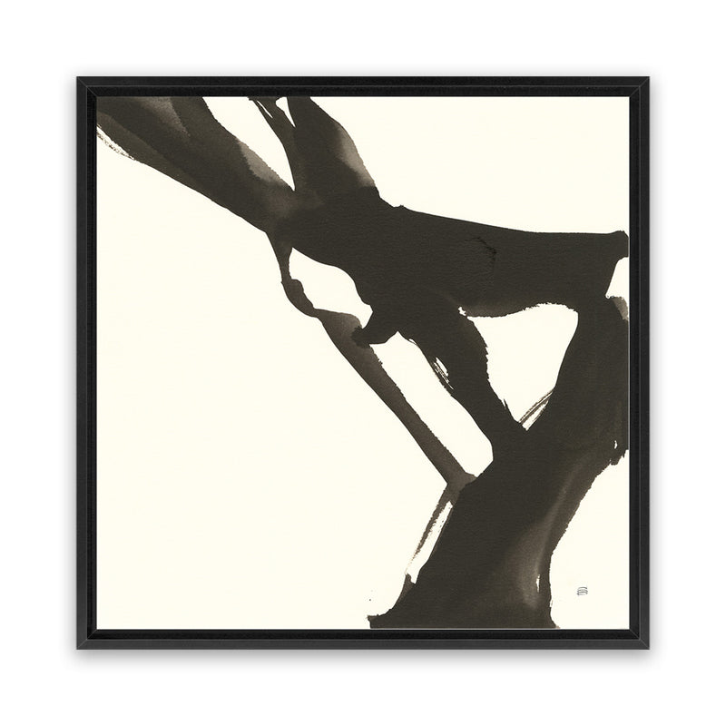 Shop Black Gesture I (Square) Canvas Art Print-Abstract, Black, Square, View All, WA, White-framed wall decor artwork