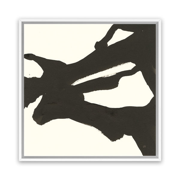 Shop Black Gesture II (Square) Canvas Art Print-Abstract, Black, Square, View All, WA, White-framed wall decor artwork