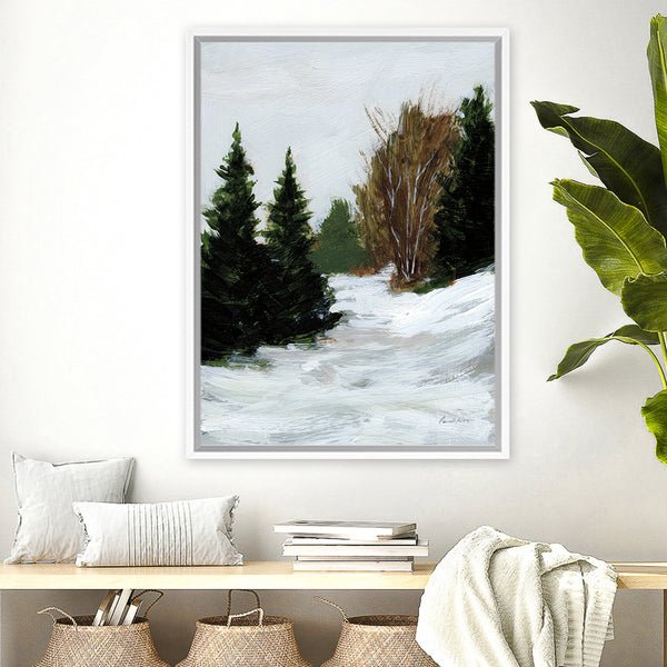 Shop Winter on Grand Mesa Canvas Art Print-Abstract, Green, Portrait, Rectangle, View All, WA-framed wall decor artwork