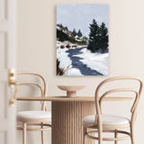 Shop Winter Trails Canvas Art Print-Abstract, Portrait, Purple, Rectangle, View All, WA-framed wall decor artwork