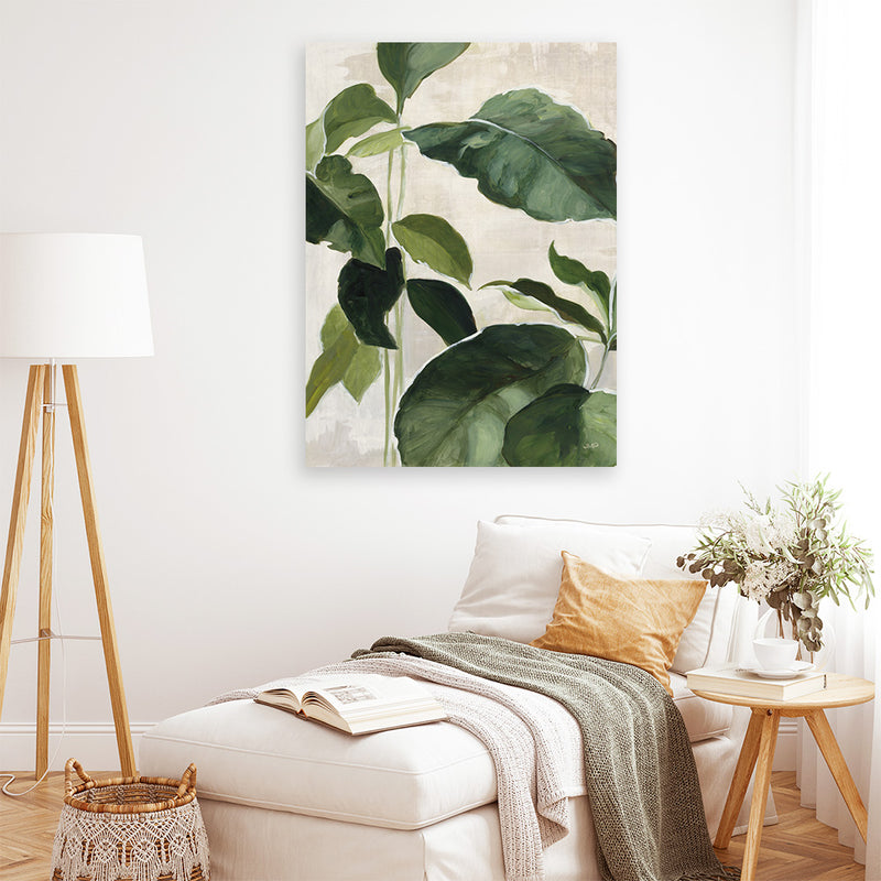 Shop Tropical Study II Crop Canvas Art Print-Botanicals, Green, Portrait, Rectangle, View All, WA-framed wall decor artwork