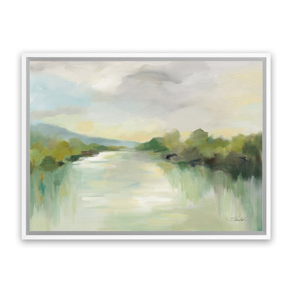 Shop April River Canvas Art Print-Abstract, Green, Horizontal, Landscape, Rectangle, View All, WA-framed wall decor artwork