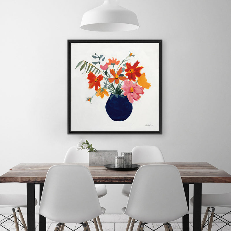 Shop Simplicity Bouquet II Leaves (Square) Canvas Art Print-Florals, Orange, Square, View All, WA-framed wall decor artwork