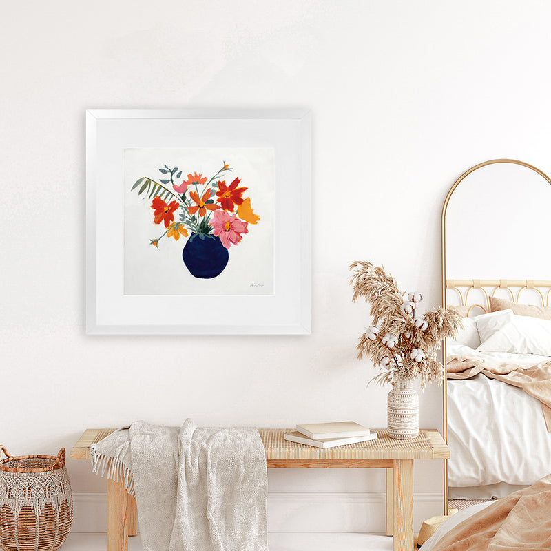 Shop Simplicity Bouquet II Leaves (Square) Art Print-Florals, Orange, Square, View All, WA-framed painted poster wall decor artwork