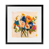 Shop Boho Blooms (Square) Art Print-Florals, Orange, Square, View All, WA, Yellow-framed painted poster wall decor artwork