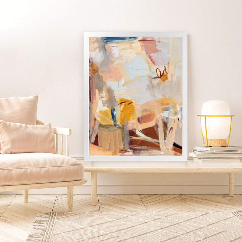 Shop Cowgirl Art Print-Abstract, Portrait, Rectangle, View All, WA, Yellow-framed painted poster wall decor artwork