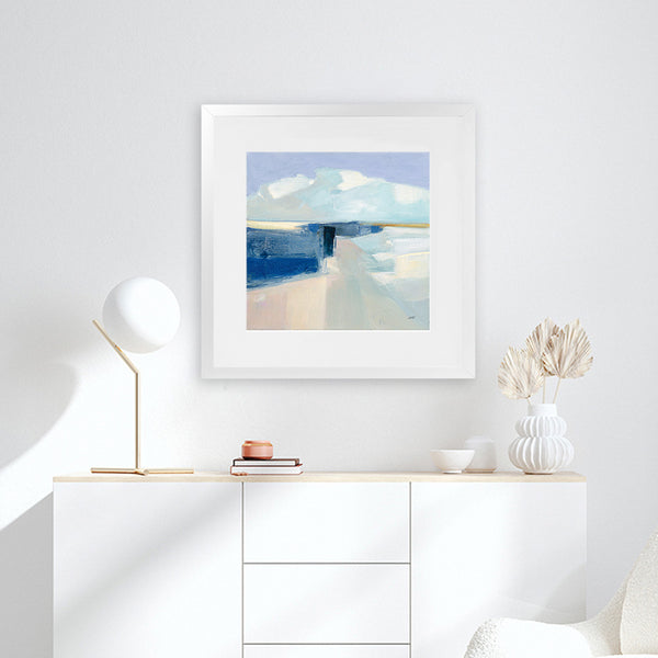 Shop Sand and Sky (Square) Art Print-Abstract, Blue, Square, View All, WA-framed painted poster wall decor artwork