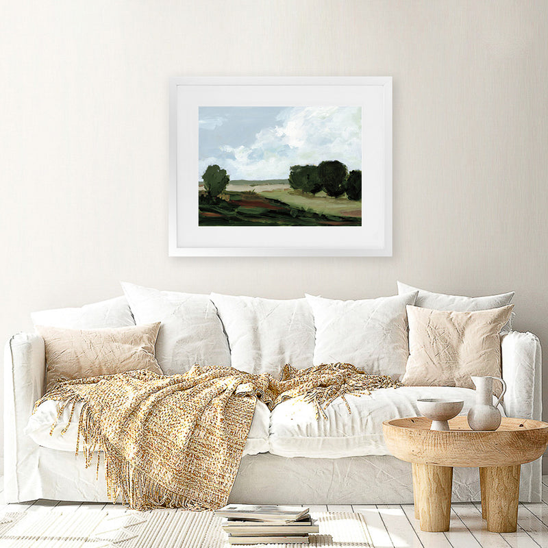 Shop Green Grove Art Print-Abstract, Green, Horizontal, Rectangle, View All, WA-framed painted poster wall decor artwork