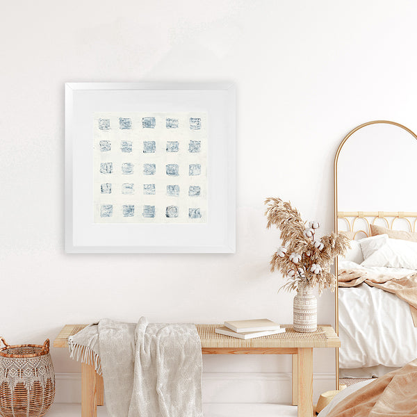 Shop Squares on White (Square) Art Print-Abstract, Neutrals, Square, View All, WA-framed painted poster wall decor artwork