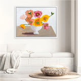 Shop Sorbet Poppies I Canvas Art Print-Florals, Horizontal, Rectangle, View All, WA, Yellow-framed wall decor artwork