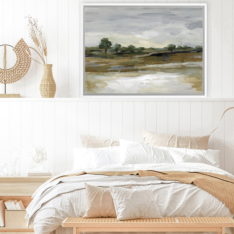 Shop Cool April Day Canvas Art Print-Abstract, Brown, Green, Horizontal, Landscape, Rectangle, View All, WA-framed wall decor artwork