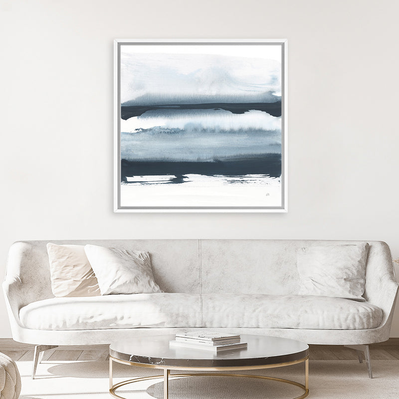 Shop Waterway Minimalism II (Square) Canvas Art Print-Abstract, Blue, Square, View All, WA-framed wall decor artwork