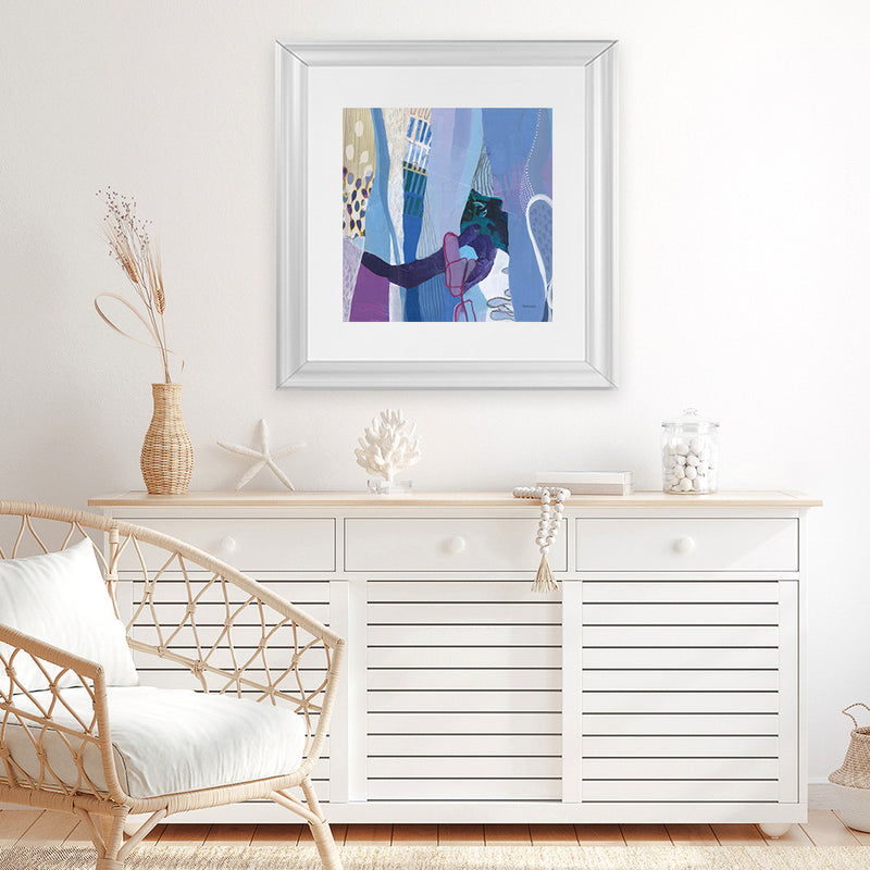 Shop Periwinkle (Square) Art Print-Abstract, Purple, Square, View All, WA-framed painted poster wall decor artwork