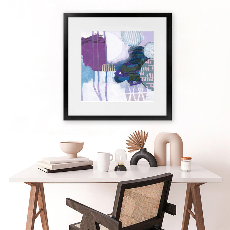 Shop Abstract Layers IV Purple (Square) Art Print-Abstract, Purple, Square, View All, WA-framed painted poster wall decor artwork