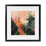 Shop Abstract Layers I Sunrise (Square) Art Print-Abstract, Green, Orange, Square, View All, WA-framed painted poster wall decor artwork