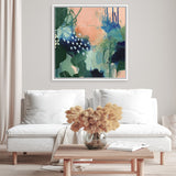 Shop Abstract Layers III Sunrise (Square) Canvas Art Print-Abstract, Green, Square, View All, WA-framed wall decor artwork