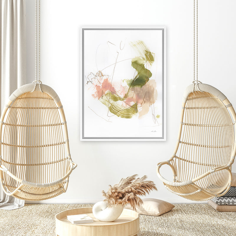Shop Palette of Spring I Canvas Art Print-Abstract, Green, Portrait, Rectangle, View All, WA, White-framed wall decor artwork