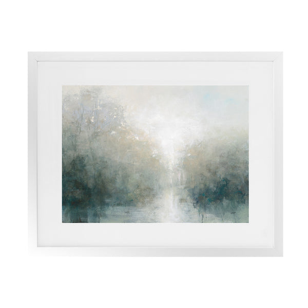 Shop Still Morning Art Print-Abstract, Green, Horizontal, Rectangle, View All, WA-framed painted poster wall decor artwork